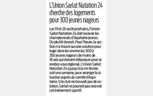 USN24: Championnats d'Aquitaine été à Sarlat: Voir article SO du 10/02/2017