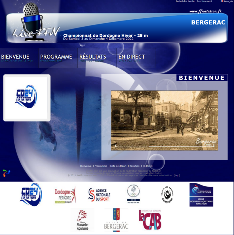 Championnat Départemental de Natation des 3 et 4 décembre 2022 à Bergerac