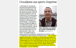 Article SO du 15 07 2017: l'ex adjoint aux Sports de Bergerac s'exprime