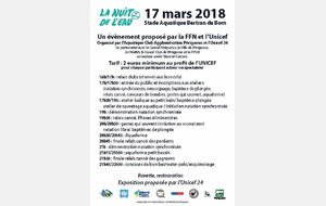 11ième NUIT DE L'EAU 2018 piscine BdB: Le programme