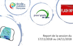 Pass'sport de l'eau du 17/11 reporté au 24/11/2018