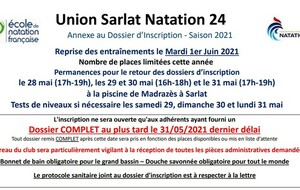 USN24: Reprise des activités pour la saison estivale - Dossier d'inscription