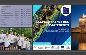 Coupe des Départements Jeunes à La Rochelle (4 et 5 juin 2022) clap de fin. 6ième place pour la Dordogne