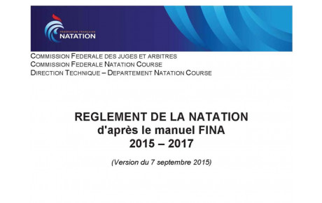Nouveau Réglement FINA 2015 - 2017