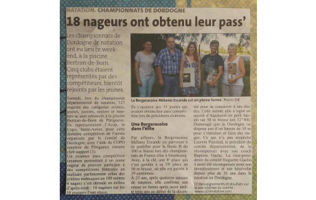 Article Dordogne Libre du 22-06-2017 Pass Competition BdB