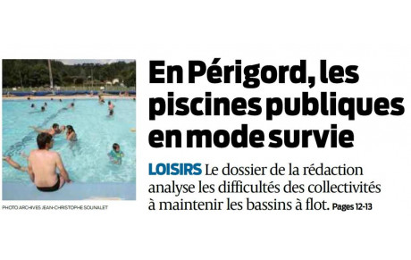 Les piscines publiques, ces puits sans fond, article Su-Ouest du 4 Avril 2018. Communiqué du CND24 et LNNA transmis à la presse