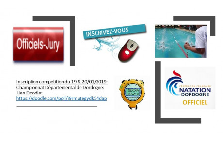 Inscription Officiels compétition du 19 &amp; 20/01/2019