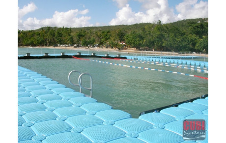 Concept de piscine sur plans d'eau