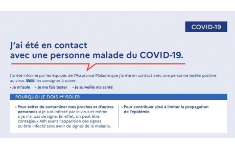 COVID19 Consignes ARS Personne contact
