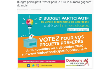 Budget Participatif. Votez pour le projet ACAP « En route pour apprendre à nager, n° 613 »