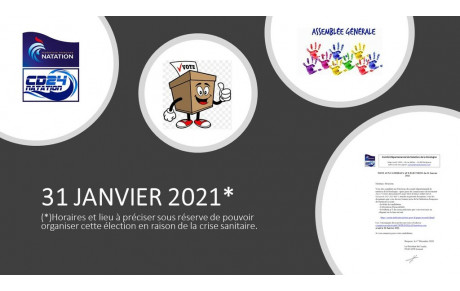DERNIERE LIGNE DROITE POUR CANDIDATER AU COMITE DIRECTEUR DU CD NATATION 24: NOTE AUX CANDIDATS AUX ELECTIONS du 31 Janvier 2021*