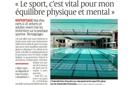 Extrait SO du 30 01 2021 Le sport, c’est vital pour mon équilibre physique et mental