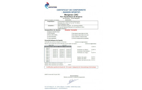 Certification piscine AQUALUD Bergerac